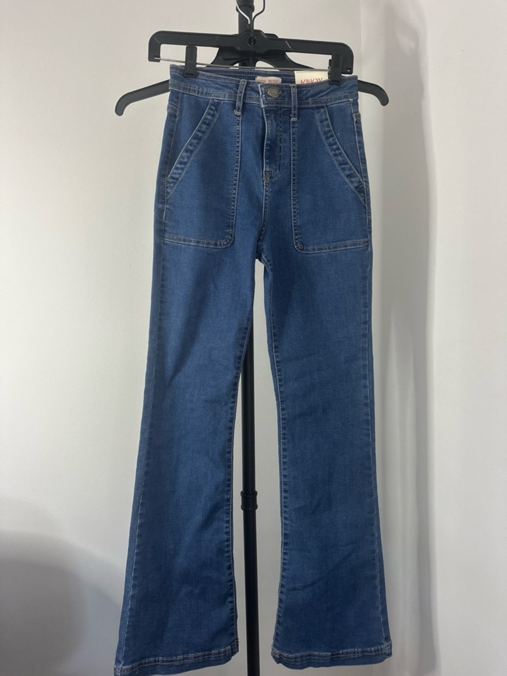 Women's Dark Blue High-Rise Flare Jeans